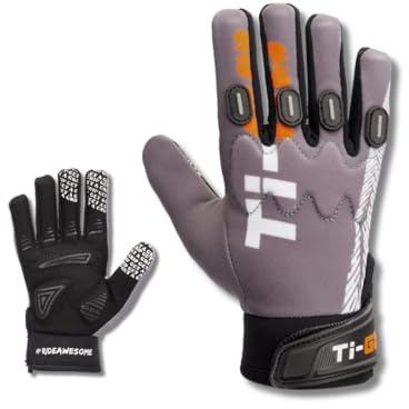 TiGO Kids Padded Cycling MTB BMX Gloves Finger Protection - Breathable Hand Protector - Biking Safety Gear for Fingers, Knuckles - Sports Clothing & Accessories for Children (Steel Grey, Age 4-5)