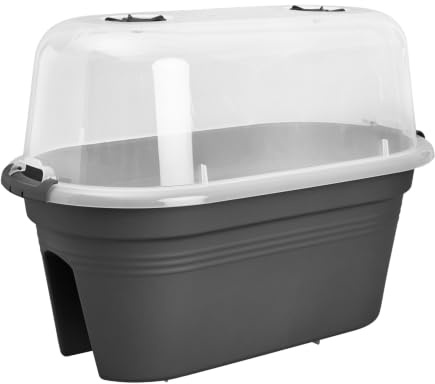 elho Green Basics Balkon Anzuchtset 55cm - Living Schwarz | L 28.5 x B 54.5 x H 22.8 cm | 100% recyceltes Plastik