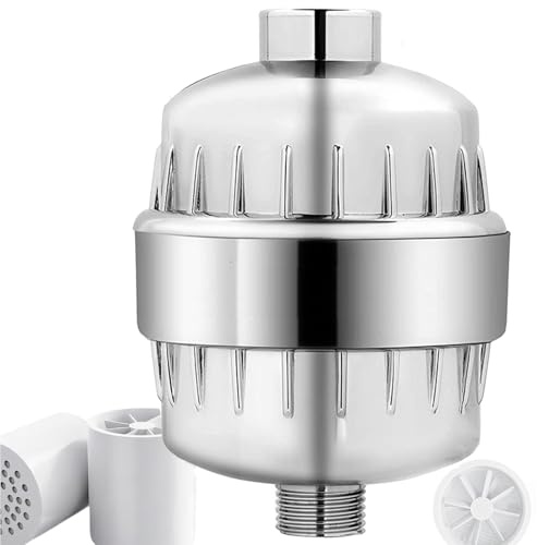 Yolispa 36 Stadi Filtro per Doccia, Filtro Anticalcare Doccia con Pale per ventole con 2 cartucce filtranti, Filtro soffione Doccia per Acqua Dura per Rimuovere Cloro odori Metalli Pesanti