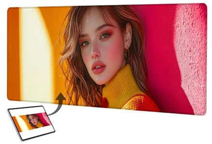 Personalisiertes Mousepad mit Foto, 1000x500mm Gaming Mauspad Personalisiert, Mauspad Selbst Gestalten, Schreibtischunterlage mit Rutschfeste Unterseite, Personalisierte Geschenke für Gamer, Büro R-10