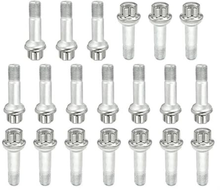 Hajus 6011012 20 x Radbolzen Radschraube 0009907607 kompatibel mit Mercedes M14 x 1,5 x 68/48,5mm chrome