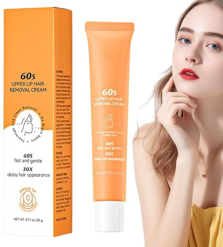 Crème d'épilation pour le visage - Beurre dépilatoire apaisant - Épilation hydratante instantanée pour la lèvre supérieure du visage