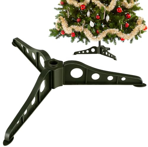 VICASKY Support de sapin de Noël amovible, base d'arbre artificiel, support d'arbuste pour arbuste de 1,5 m, support en ABS vert pour décoration de maison et de vacances