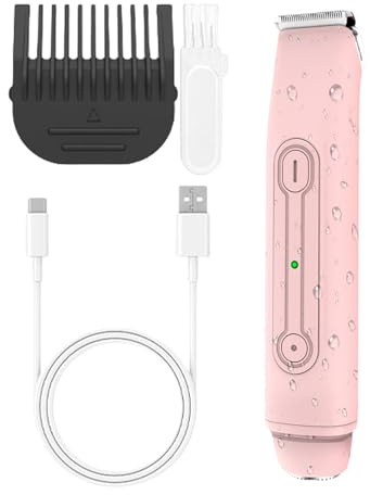 Misaakoeq Rasoio Elettrico Depilatore Per Donna - Rasoio per Area Bikini Femminile,Epilatore a Doppia Testina Impermeabile per Peli Pubici per Donne, Professioniste e Amanti della Bellezza