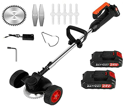 Tagliabordi Elettrico a Batteria da 24 V, tagliabordi, decespugliatore, tagliaerba, decespugliatore, Attrezzi da Giardino, per la rimozione delle Erbacce dal Giardino