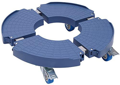 DAHAD Rullo per piante regolabile, 40 – 58,5 cm, portata 400 kg, sottovaso, vaso per piante, supporto per ombrellone per grandi fioriere in interni ed esterni