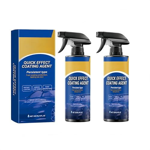 Spray de revêtement automobile avancé à action rapide,revêtement céramique pour voiture,protection haute performance,lavage sans eau,restauration de la brillance et protection longue durée (2Pièce)