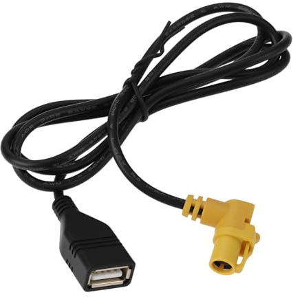 eMagTech Car Radio USB to 4-pin Yellow Socket Adapter Compatible with VW Amarok Beetle, 100cm