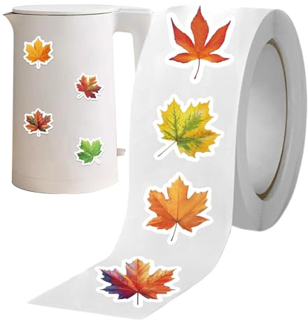 laxreheye - Pegatinas de hoja de arce, 500 pegatinas de periódico, rollo de calcomanías para botella Scrapbook Agenda Creaciones | Botella agenda de letras diarias