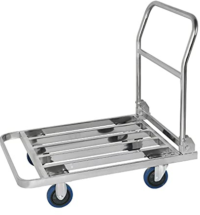 Robuster klappbarer Plattformwagen, Edelstahl, tragbarer Trolley für Gepäcktransport, leichte Hohlkonstruktion, ideal für einfache Umzugs- und Transportlösungen