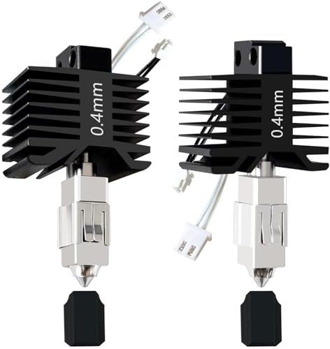 HzdaDeve Lot de 2 têtes d'impression Hotend 0,4 mm X1C/X1/X1E Hotend Hot End - Buse en acier trempé - Extrudeuse en céramique - Kit de remplacement pour bambou Lab X1 Combo Series