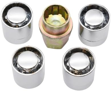 Radbolzen für Toyota, 4 Radmuttern mit Sicherung, 1 Schlüssel, M12x1,5 Radsicherungen, Radmuttern, Reifensicherung, verchromt, 4+1