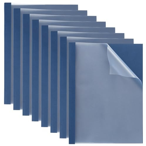 BENECREAT 25 pz Copertine per Rilegatura Termica Formato A4, Materiale PET Blu Navy per Rilegatura di Documenti Da Ufficio e Copertine di Relazioni per Uso Professionale In Presentazioni