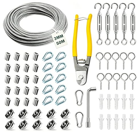 Heavy Duty Garden Wire for Climbing Plants Kit 50m, Rust-Proof Wire Kits