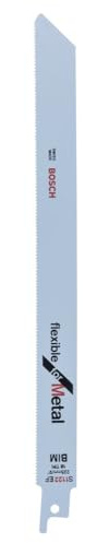 Bosch Professional 2 stycken sticksågblad S 1122 EF Flexibel för metall (för metall, 225 x 19 x 0,9 mm, tillbehör fram och återgående såg)