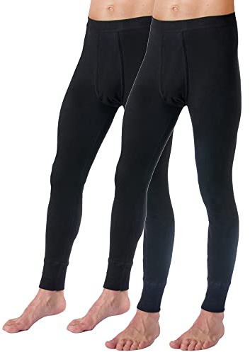 HERMKO 3540 2-pack herr långa kalsonger Long Johns (andra färger) ekologisk bomull, svart, 8XL