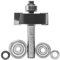 ENT 16690 Fraise à feuillurer Jeu Carbure, Queue (S) 8 mm, Diamètre (D) 34,9 mm, NL 12,7 mm, SL 32 mm, avec roulement