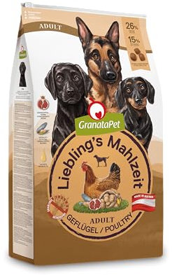 GranataPet Liebling's Mahlzeit Adult Geflügel, Trockenfutter für Hunde, Hundefutter ohne Getreide & ohne Zuckerzusätze, Alleinfuttermittel, 10 kg