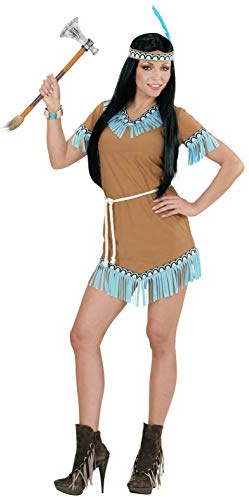 W WIDMANN MILANO Party Fashion - Kostüm Indianerin, Kleid, Gürtel, Stirnband, Wilder Westen