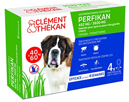 Clément Thékan Perfikan Anti-puces/tiques - Chiens 40-60 kg - 4 pipettes