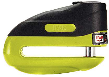 Ifam Bloccadisco Moto Lucchetto, Modello Road 75 mm, Protezione Antifurto, Bloccaggio Automatico, Include 3 Chiavi, Colore Giallo, Compatto e Sicuro, Ideale per Moto di Piccole e Medie Dimensioni