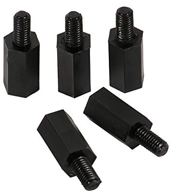 M3 Distanzhalter Männlich/Weiblich 100 Stück Schwarz Nylon Sechskant Abstandshalter Sortiertes Set 10 mm + 6 mm