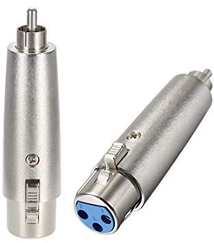 sourcing map XLR Femelle à RCA Mâle Adaptateur Stéréo Adaptateur Connecteur Mic 2Pcs Diamètre fiche Sortie 9,3 mm