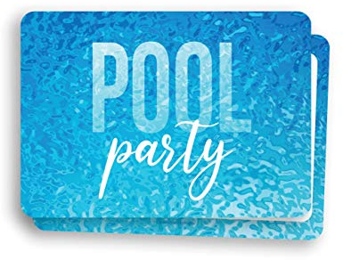 Friendly Fox Einladung Poolparty, 12x Einladungskarten zum Poolparty Kinder Geburtstag Jungen Mädchen Teenager, Einladung Party im Schwimmbad, Aqua Park oder Beach Club | Für Party im Schwimmbad Aqua Park Beach Club