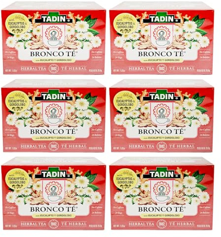 Tadin Bronco Herbal Tea. Caffeine Free. 24 Tea Bags. 1.01 oz. Pack of 6