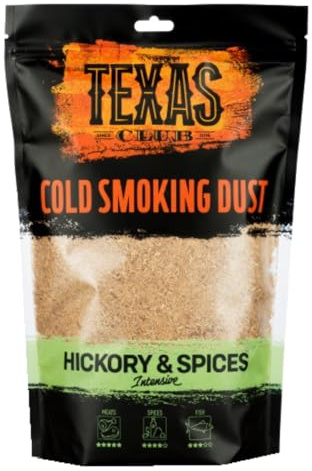 TEXAS CLUB - Segatura di Hickory per Affumicatura a Freddo, Ideale per Carne, Pesce, Formaggi e Verdure, 500 gr