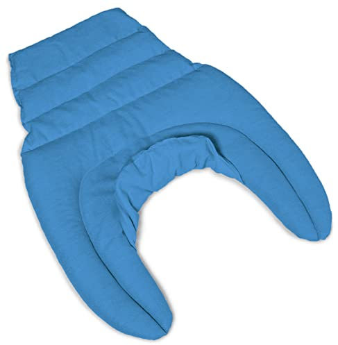 Nackenhörnchen HWS - Nacken + Schultern + Rücken - hellblau - Traubenkernkissen - Nackenkissen Wärmekissen