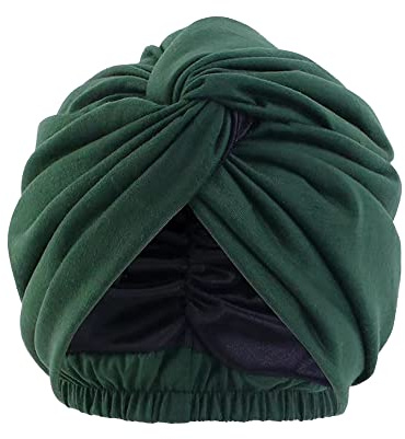 Pluto & Fox Beanie aus Stoff, Turban-Kopfbedeckung mit Gummiband, für Damen, zum Schlafen, Krebs, Chemotherapie, Chemo, Onkologie, Nacht, Haarausfall