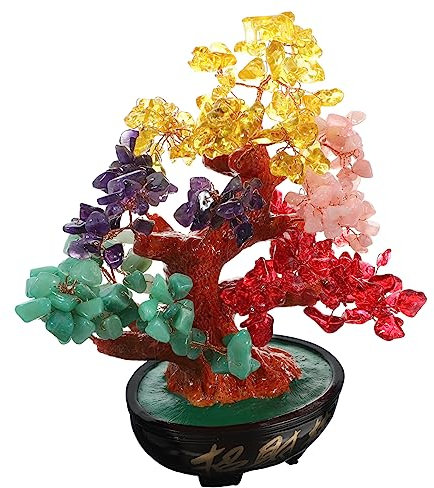 Garneck 1stk Kristallglücksbaum Feng-Shui-Bonsai-Baum Decoraciones para Sala De Casa Glücksbaum Dekor Feng-Shui-dekor Glück Bonsai-Baum Glücksbaum-skulptur Harz Geldbaum Pflanze Büro