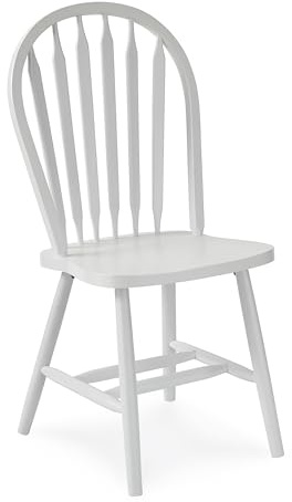IC INTERNATIONAL CONCEPTS Windsor Solid Wood Arrowback Chair in White