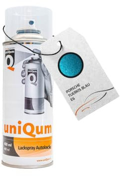 uniQum Autolack Spraydose für PORSCHE TUERKIS BLAU E6 Autolack Reparatur 400 ml