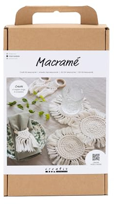 Creativ Company Macramé Table Decoration Set in Cream for Creating Individual Table Decoration