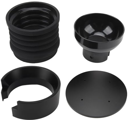 Moulin à café à dose unique, fonction 2 en 1, poubelle à grains soufflés avec soufflet en silicone, anneau doseur de 58 mm pour moulin Eureka Mignon (anneau noir)