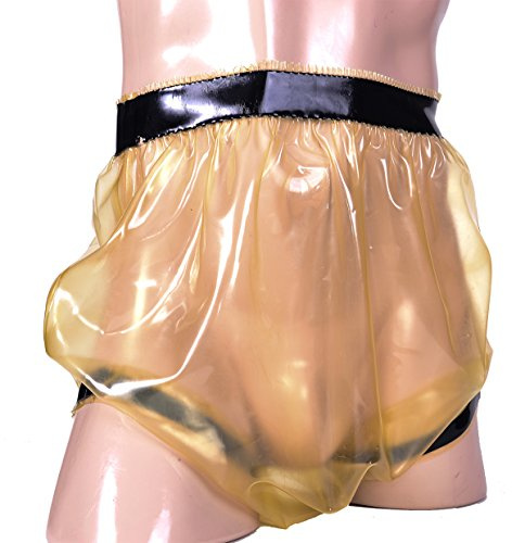 Latex Windehose bei schwerer Inkontinenz, für Erwachsene (transparent/schwarz, XL)