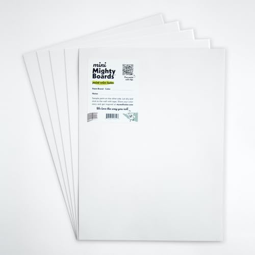 Mighty Board Minis Polystyrene Paint Color Test Panels, 12 x 9, Set of 5, White