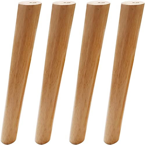 RWRAPS Konische Tischbeine aus Massivholz, rutschfeste Sofabeine, Tischbeine für DIY-Möbel, 4er-Set, für Betten, Fernsehschränke, Schränke, mit Zubehör (12 cm) ()