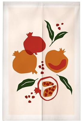 Türvorhang Rotes Grünes Muster Türvorhang Insektenschutz Polyester Raumteiler Vorhang mit Teleskopstange Vorhang Kurz Küchenvorhang Fliegenvorhang Terrassentür Waschbar Tür Vorhang 80x140cm
