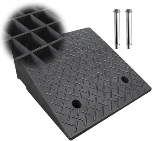 Rampe en Caoutchouc Durable Rampe de Trottoir Rampe de Bordure Rampe de Seuil H 5 6 7 8 9 10 11 12 13 14 15 16 17 18 19 20 21 CM pour Voiture Scooter Vélo Fauteuil Roulant Moto Garage(50X50X7CM)