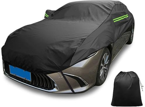 LinGKon Auto Abdeckplane für Golf Sportsvan MK7(2012-22) Halbgarage UV Beständige Halbe Auto Abdeckplane Staubdicht Schneefest Outdoor Indoor Wetterfest mit Aufbewahrungstasche(Black)