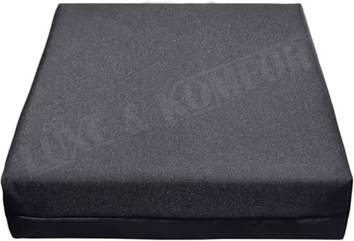 Luxe & Komfort | Wheelchair Cushion Ultra-Soft & Supportive, with Non-Slip & Zippered Cover (20 x 20 Inches - Fits most of Wheel chairs) (Thickness - 3 Inches)
