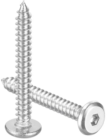 sourcing map M3 x 25mm (25 Pack) Flat Round Socket Head Screws, Stainless Steel Self Tapping Full Thread Hex Socket Cap Screws for Wood Furniture