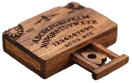 Tablero de Ouija en Miniatura - Tablero de Ouija Parlante de Madera con Planchette, Tablero de Ouija en Miniatura con Cajón | Tablero en Miniatura, Tablero Parlante Pequeño para Adivinación, Familia y