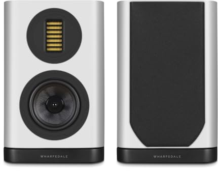 Wharfedale EVO 5.1 Bookshelf Speakers (Pair) – 5″ Woven Kevlar Woofer, 35 × 70 mm AMT Tweeter, Bass‑Reflex, Walnut (White)