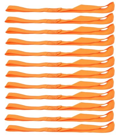 SYUTBOU 12 Stück 2,5 x 45cm Orange Motorrad Zurrschlaufen, Spanngurte Schlaufe aus Polyester, Gurtschlaufen Doppelschlaufe für Motorrad, Transport