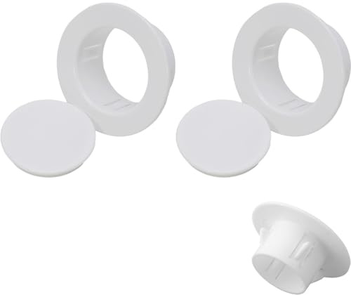 Genérico 2 Piezas Tapas Plásticas para Agujeros Redondos 40-100 mm, Cubiertas Decorativas Protectoras de Pared y Techo, Enchufe de Presión para Muebles, Máquinas, Armarios y Aire Acondicionado (80mm)