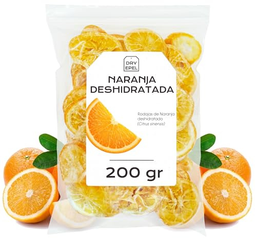 Fette Arancia Essiccate Con Zucchero 200 g - Arancia Essiccata Per Cocktail | Con Sapore Dolce e Agrumato, Ideale per Decorare Bevande, Cocktail, Dolci e Gustare come Snack Naturale